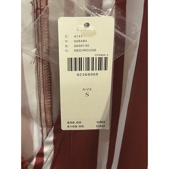 NWT Anthropologie Red/White Silky Pajama Romper size S - Picture 4 of 7